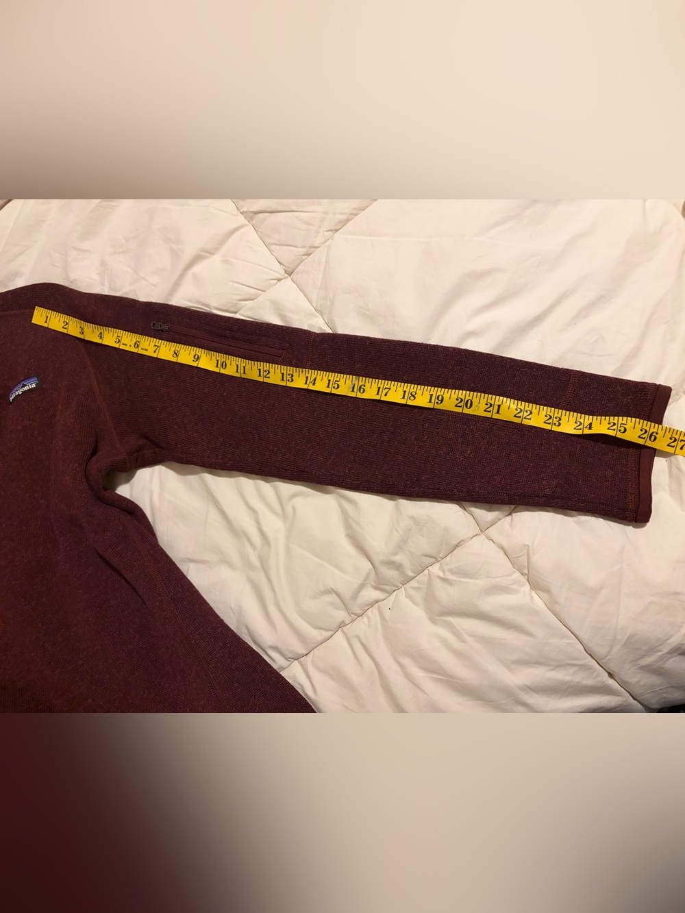 Patagonia Men's Zip-Up Fleece Sweater - Burgundy - Picture 7 of 9